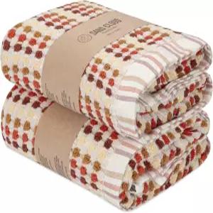 욕실용 샌드 클라우드 터키식 목욕 타월 2종 세트(타우페 스트라이프 폴카 닷 엑스트라 라지) - 부드러운