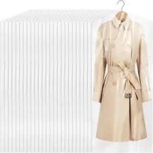 드라이클리닝 백 100팩 드라이클리너용 60x120cm 투명 비닐 의류 가정용 보관 여행 이동 - 방진