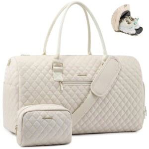 LOVEVBOOK 여행용 더플백 화장실 가방을 든 여성용 위켄더백 신발 수납공간이 있는 오버 백 젖은 포켓이 짐 분만 및 분만을 위한 병원 가방