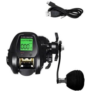 [Woxiro] 전동 피싱 릴 낚시 용품 경량 부드러운 감김 고저항 디지털 디스플레이 좌/우 손잡이 USB 충전 솔라 파워 해수 담수 얼음낚시 보트낚시 사용편리한