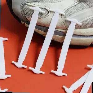 실리콘 신발끈 화이트 신발밴드 매듭 운동화끈 무 구두끈 없는 매듭 없는 운동화끈 무 구두끈 신발밴드