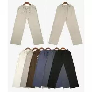 일자 와이드 카고바지 밴딩 조거팬츠 건빵바지 스판 WD3C0EA