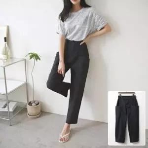 포켓 빅사이즈 배기 빅 블랙진 305E233S WD3C188