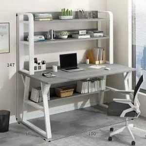 공부책상 그레이 수납형책상 컴퓨터책상 책장 고등학생책상 중학생책상