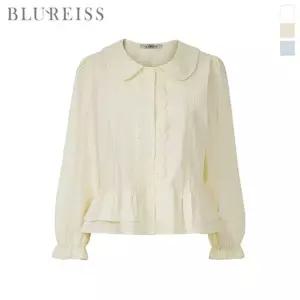 [블루레이스] 플랫카라 레이스 프릴 블라우스_B6S1BL5131