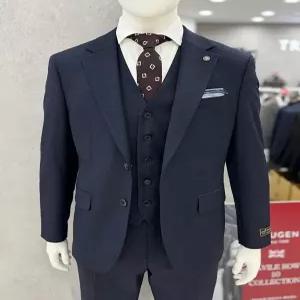 남자 가을겨울 울 캐시미어 99 네이비 정장 양복 조끼 베스트 세트 3피스 수트 쓰리피스 정장JK