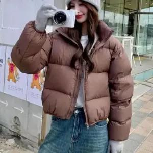 [라일리여성의류] Rly 2색 데일리 루즈핏 크롭 하이넥 숏 패딩 여자