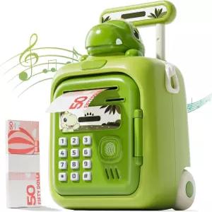 비밀번호 및 지문 잠금 해제 기능이 있는 용 공룡 돼지 저금통 - 음성 프롬프트 음악 교육 모드 대용량