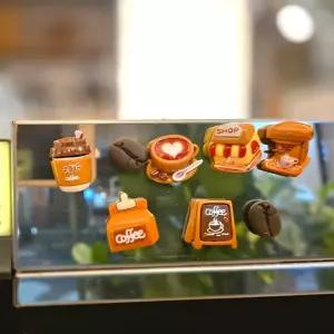 원두 커피 카페 굿즈 8P세트 미니 마그네틱 자석 모음 샵 빵모형 소형마그네틱 대전 귀여운