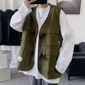 남자 봄 여름 경량 캠핑 조끼 전투 군용 멀티 포켓