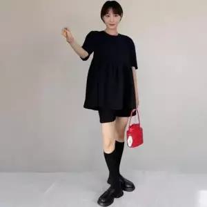 여성 아방핏 프릴 반팔 블라우스와 반바지 세트