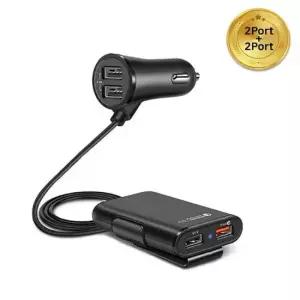 현이몰 QC3.0 퀵차지 차량용 멀티 4포트 고속 충전기 시거잭 차량용충전기 핸드폰충전 스마트폰충전기