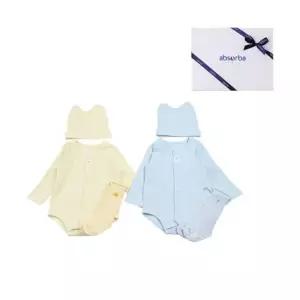 [갤러리아] 솔링코튼모달바디슈트+턱받이+장말세트(A11-10630)조카,태교,백일,돌 축하 예쁜아기옷