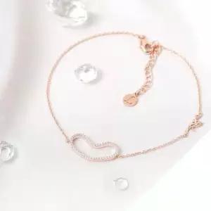 14K GP 큐빅 하트 로즈골드 체인 패션 발찌