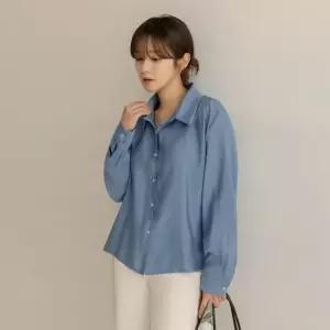 [66-120] 리딘 루즈 베이직 벨티드 블라우스