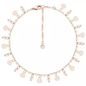 14K GP 진주 스마일 귀여운 로즈골드 체인 패션 발찌