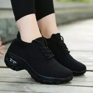 스니크즈 여성 에어 키높이운동화 워킹화 올블랙 워킹화 키높이운동화 스니크즈 스니