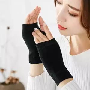 블랙 무지 핸드워머 니트 2p세트 면토시 사무실 손목 니트 팔토시 사무실 면토시 숏핸드