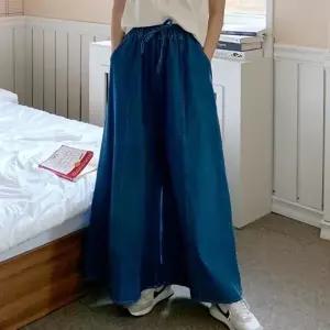 허리끈 플레어데님팬츠 찰랑 SS 에이라인 큐롯 청바지