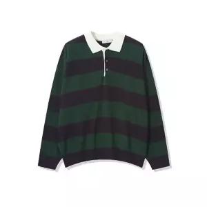 남자 단가라 럭비 카라넥 긴팔 니트티 AC-KN-Q61-그린