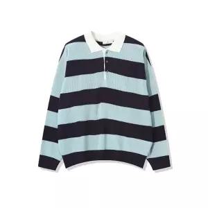 남자 단가라 럭비 카라넥 긴팔 니트티 AC-KN-Q61-소라