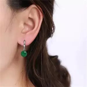 비취 그린마노귀걸이 비취귀고리 귀고리 그린원석귀걸이 S925 WFK0NOO