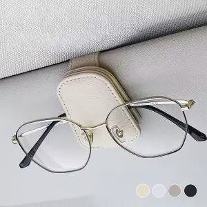 무트 가죽 차량용 다용도 클립 안경 카드 수납