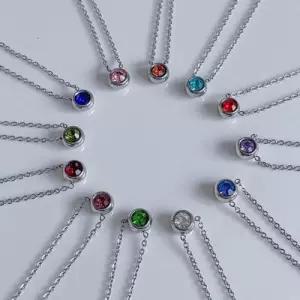 귀걸이 목걸이 원형 12종 내추럴 귀찌 탄생석 WD84365