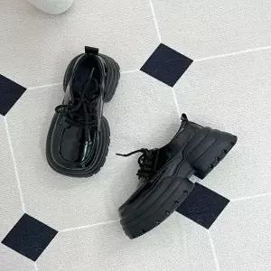 [엄지척]여자 160LGV11 스퀘어 키높이 레이스업 오버솔 가보시 통굽 로