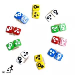 총20개입 3D자일리톨 2종x10개씩 남과여 1판 애견핀 강아지헤어핀 애완헤어핀 강아지방울