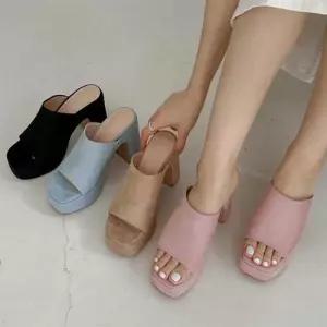 봄 여름 소개팅 데이트 가보시 통굽 오픈 뮬 슬리퍼 WFJZVX4