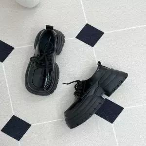 여자 160LGV11 스퀘어 키높이 레이스업 오버솔 가보시 통굽 로