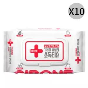 기본에 충실한 소독티슈 살균력 99.9 캡형 60매 X10 BNS
