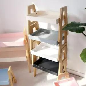 적층 진열대 선반 수납함 블루 대 트레이 화분받침대