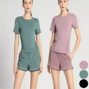 여자 3부 헬스복 홈트 반바지 반팔 상하의세트 운동복