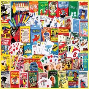 화이트 마운틴 1000피스 직소 퍼즐 향수를 불러일으키는 클래식 콜라주 퍼즐과 라프 피스 선물 - 카드 게임