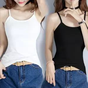 면 롱 베이직끈나시 면나시 캐미솔 런닝 끈 나시 롱나시 브라나시