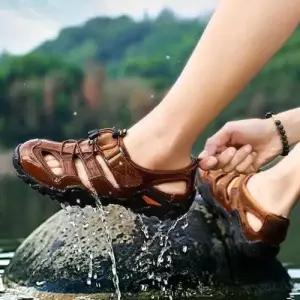 남성 빈티지 스트링 샌들 1P 여름 아웃도어 경량 신발 WFJIO6G