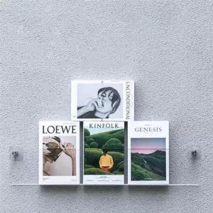 진열대 책꽂이 투명 60cm 벽걸이 북선반 수납 잡지꽂이