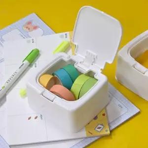 1구 박스 뚜껑 약 수납함 버튼형 정리 화장대 사각 케이블