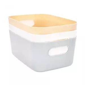 3색 손잡이 정리 플라스틱 바구니 중형 펜트리