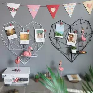 장식 사진선반 인테리어 철망 네트망 벽행거 보드 진열대 포토월 하트 벽걸이선반 메