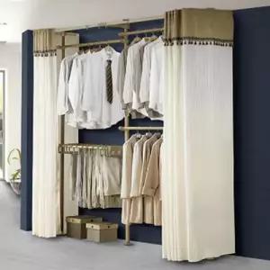 고정식 4단 파이프 행거 옷걸이 스탠드 커튼 시스템 WDB7E40