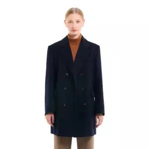 WOMAN 울 핸드메이드 더블 하프 코트 [NAVY] / WBC4L10502
