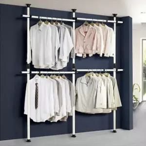 옷걸이 시스템 행거 파이프 고정식행거 벽 폴 4단 WDBA258