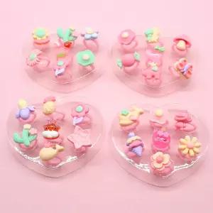 귀여운 유아반지 비비드 28p 세트 어린이 패션 아기 캐릭터 장난감 우정 요일 반지