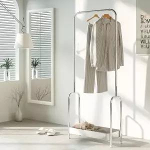 KM-R6701SS 스탠드 미드센츄리 수납 스테인리스트롤리 행거 1단 600 다용도 스탠드 옷걸이 미니 옷장 선반