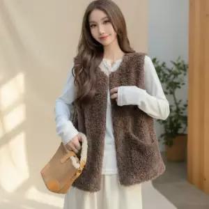 여성 겨울 데일리 양털 조끼 루즈핏 레이어드 베스트