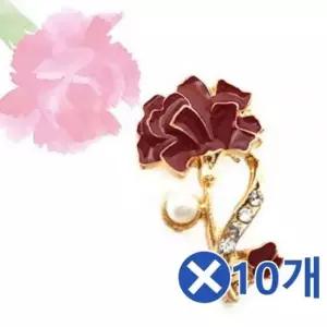 골드도금 카네이션 브로치x10개 도금브로치 패션소품 꽃브로치 꽃핀 도금 도금브로치