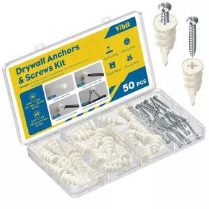 비빗 셀프 드릴링 드라이월 앵커 드라이월용 헤비 듀티 월 최대 75파운드용 및 나사 키트 8 x 1 5 /16